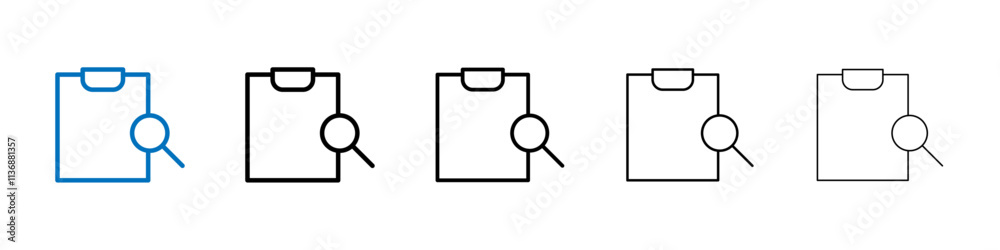 Poster inspection icon outline vector logo for web ui