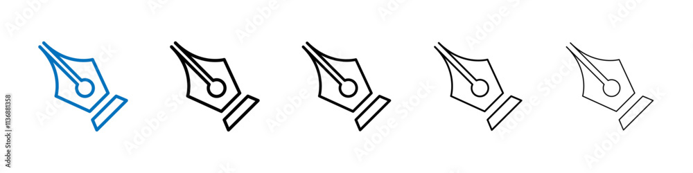 Poster Ink pen icon Outline vector logo for web ui