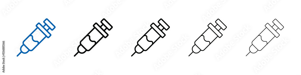 Poster insulin syringe icon outline vector logo for web ui