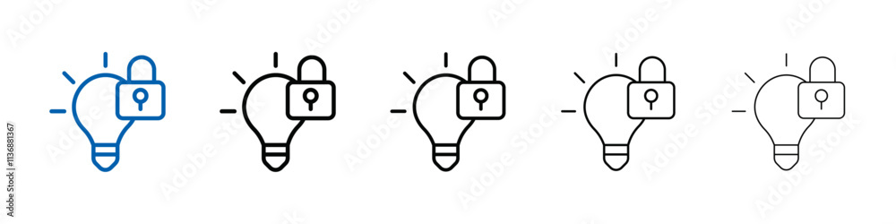 Poster Intellectual property and copyright icon Outline vector logo for web ui
