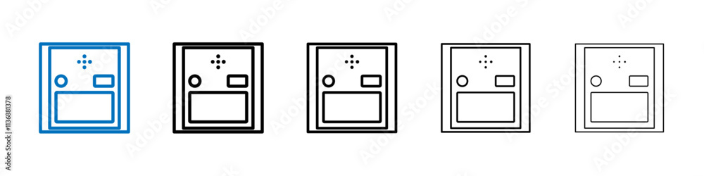 Aufkleber Intercom icon Outline vector logo for web ui