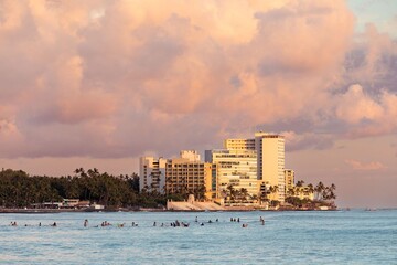 Obraz premium Waikiki at Sunset