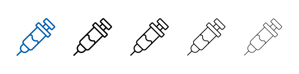 Insulin syringe icon Outline vector logo for web ui