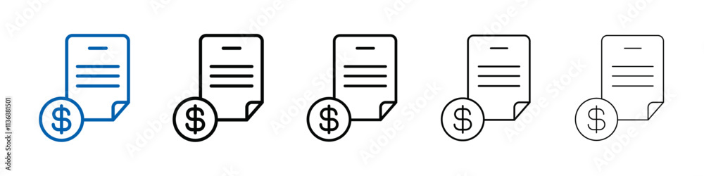 Poster invoice icon outline vector logo for web ui