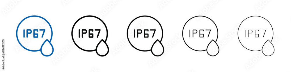 Poster ip67 waterproof icon outline vector logo for web ui