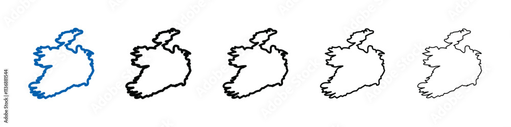 Poster ireland map icon outline vector logo for web ui