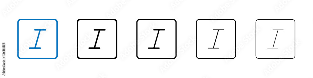 Aufkleber Italic button icon Outline vector logo for web ui