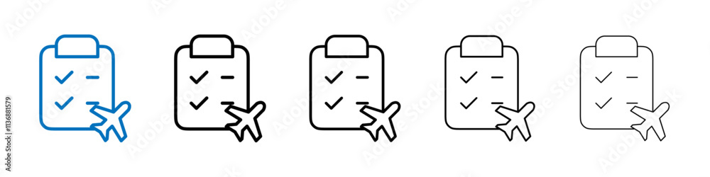 Poster itinerary icon outline vector logo for web ui