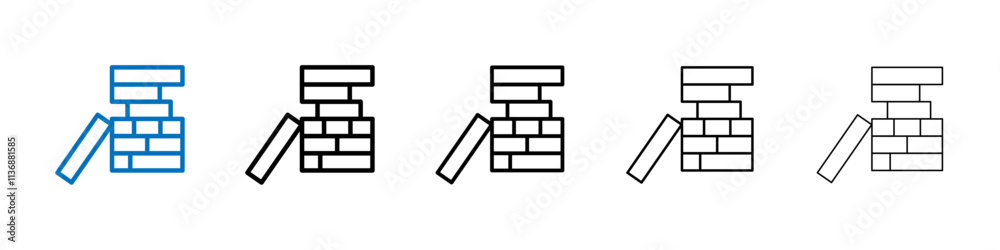 Poster Jenga icon Outline vector logo for web ui