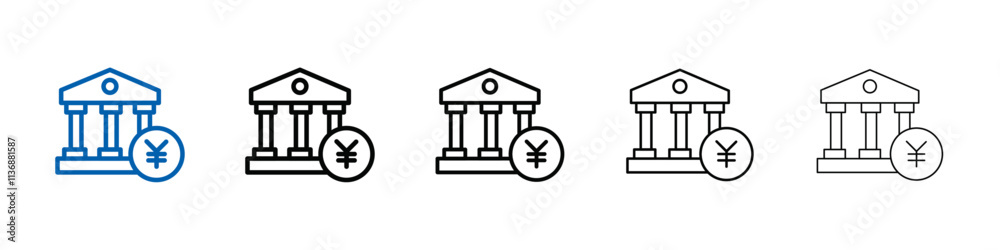 Poster japanese bank icon outline vector logo for web ui
