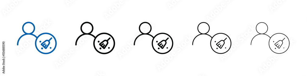 Poster Janitor icon Outline vector logo for web ui