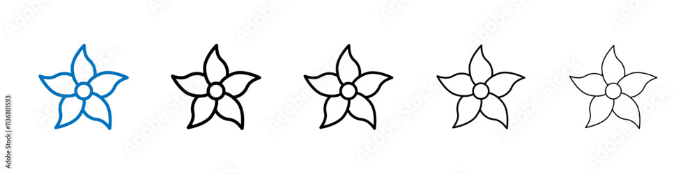 Aufkleber Jasmine icon Outline vector logo for web ui