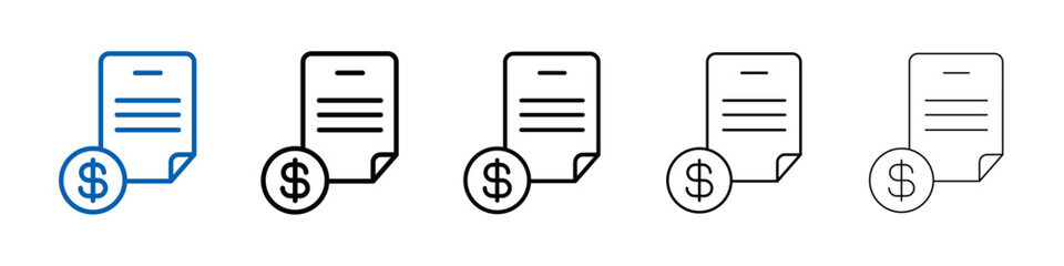 Invoice icon Outline vector logo for web ui