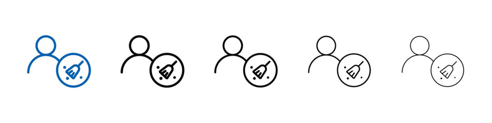 Janitor icon Outline vector logo for web ui