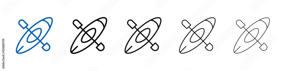 Aufkleber kayak icon outline vector logo for web ui
