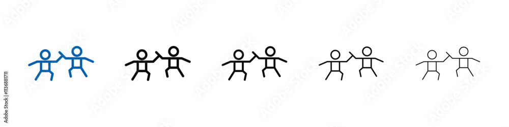 Poster karate icon outline vector logo for web ui