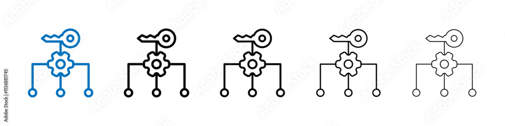 Poster key factor icon outline vector logo for web ui