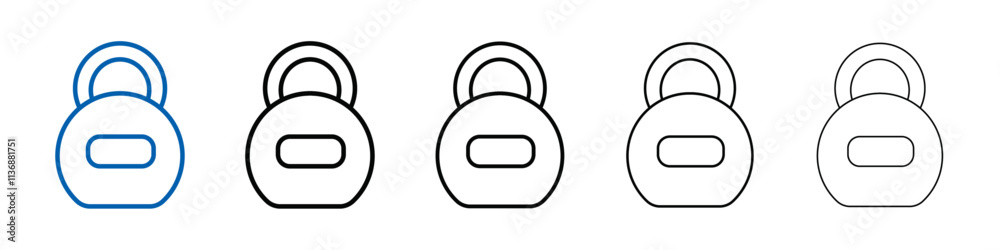 Poster kettlebell icon outline vector logo for web ui