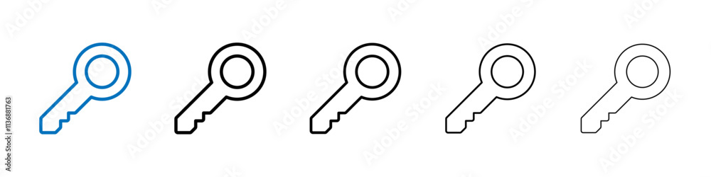 Aufkleber key icon outline vector logo for web ui
