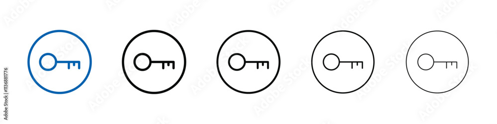 Poster Key icon Outline vector logo for web ui