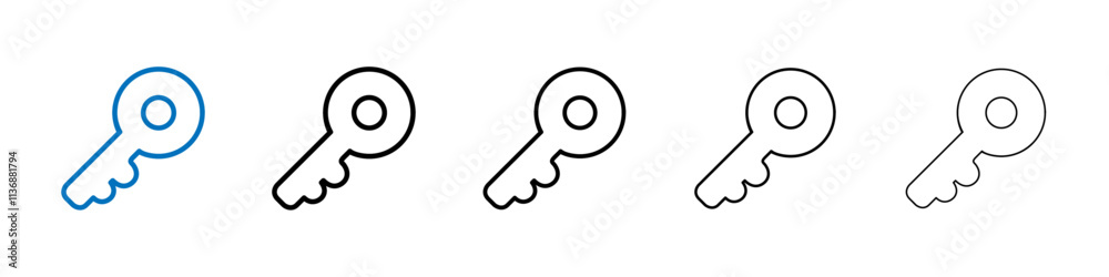Poster Key icon Outline vector logo for web ui