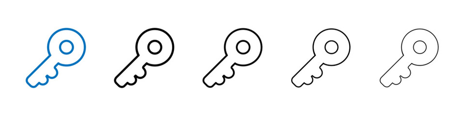 Key icon Outline vector logo for web ui