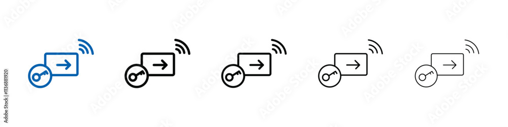 Poster Keycard access icon Outline vector logo for web ui