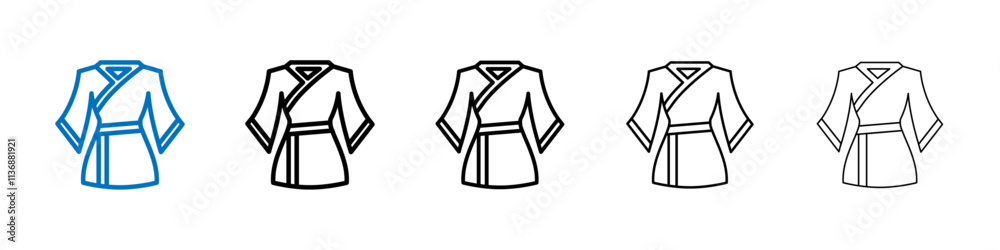 Aufkleber kimono icon outline vector logo for web ui