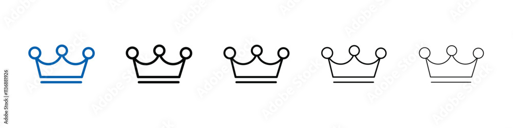 Poster king crown icon outline vector logo for web ui