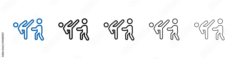 Aufkleber kickboxing icon outline vector logo for web ui