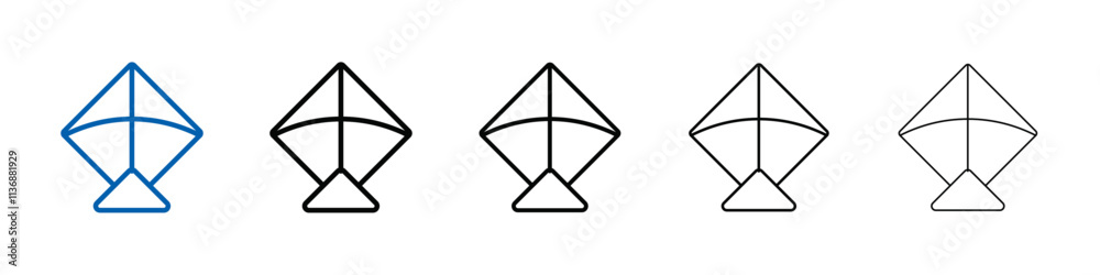 Poster Kite icon Outline vector logo for web ui