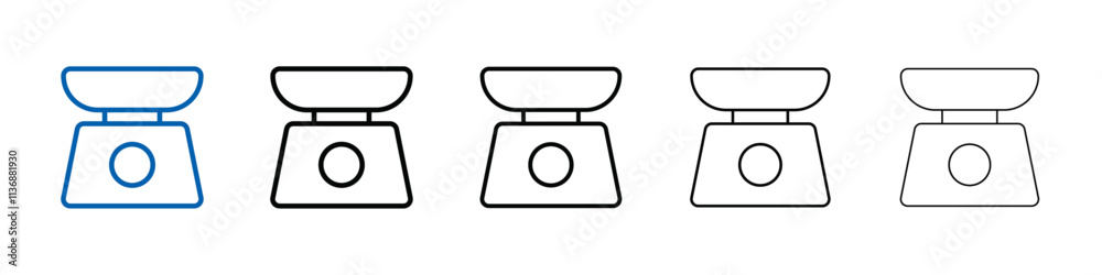 Poster kitchen scales icon outline vector logo for web ui