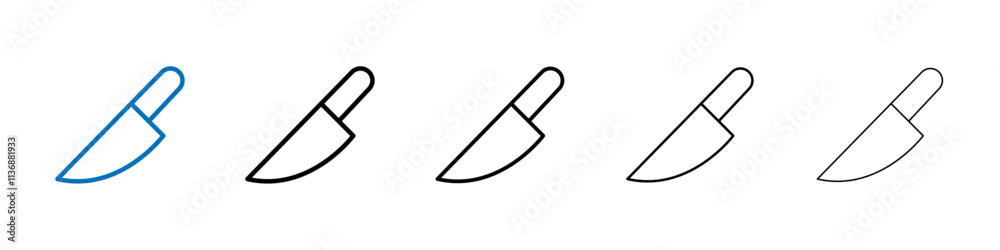 Poster Knife icon Outline vector logo for web ui