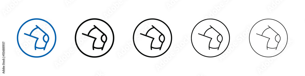 Poster knee orthopedic brace icon outline vector logo for web ui
