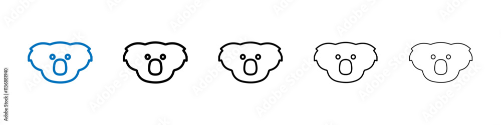 Poster koala head icon outline vector logo for web ui