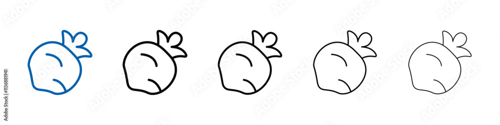 Aufkleber kohlrabi icon outline vector logo for web ui
