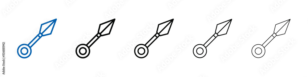 Poster Kunai throwing knife icon Outline vector logo for web ui