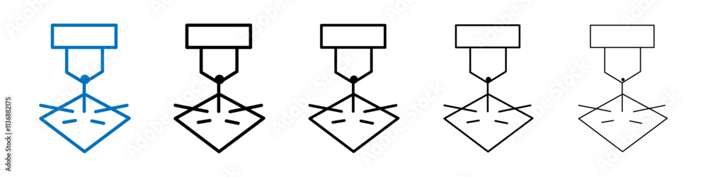 Poster laser machine icon outline vector logo for web ui