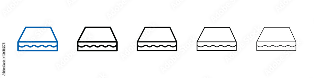 Poster latex mattress material icon outline vector logo for web ui