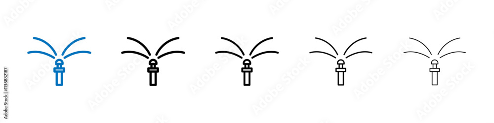 Poster lawn sprinkler icon outline vector logo for web ui