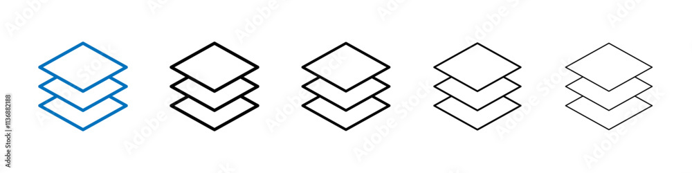 Aufkleber layers icon outline vector logo for web ui