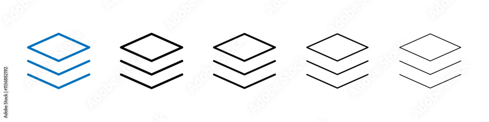 Aufkleber layers icon outline vector logo for web ui