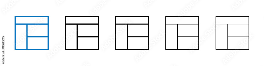 Poster layout icon outline vector logo for web ui