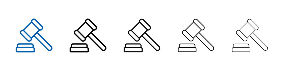 Law icon Outline vector logo for web ui