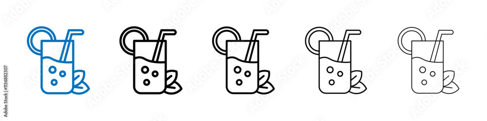 Poster lemonade icon outline vector logo for web ui