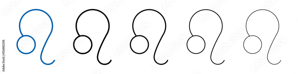 Poster leo zodiac sign icon outline vector logo for web ui
