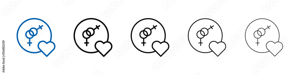 Poster lesbian relationship icon outline vector logo for web ui