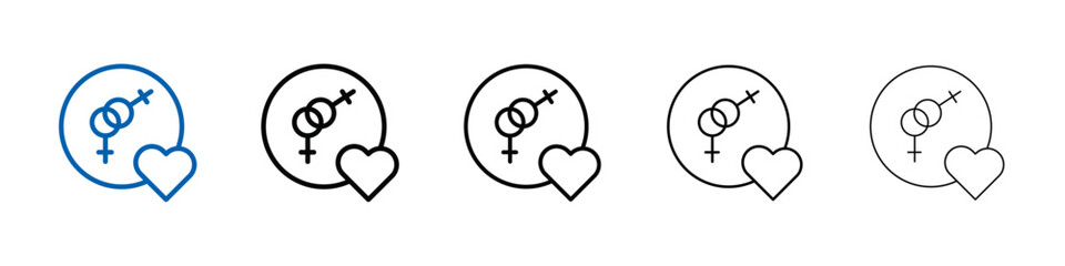 lesbian relationship icon Outline vector logo for web ui