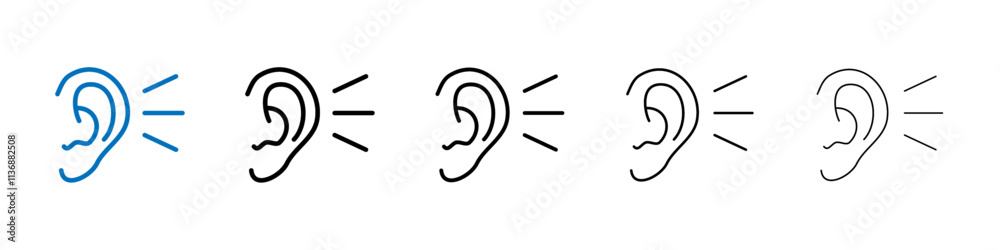 Poster listening icon outline vector logo for web ui