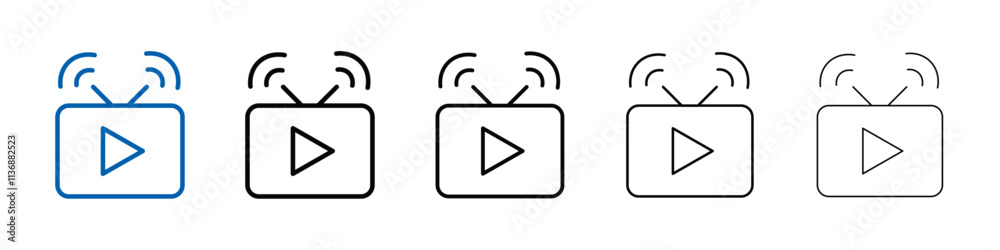 Aufkleber live icon outline vector logo for web ui